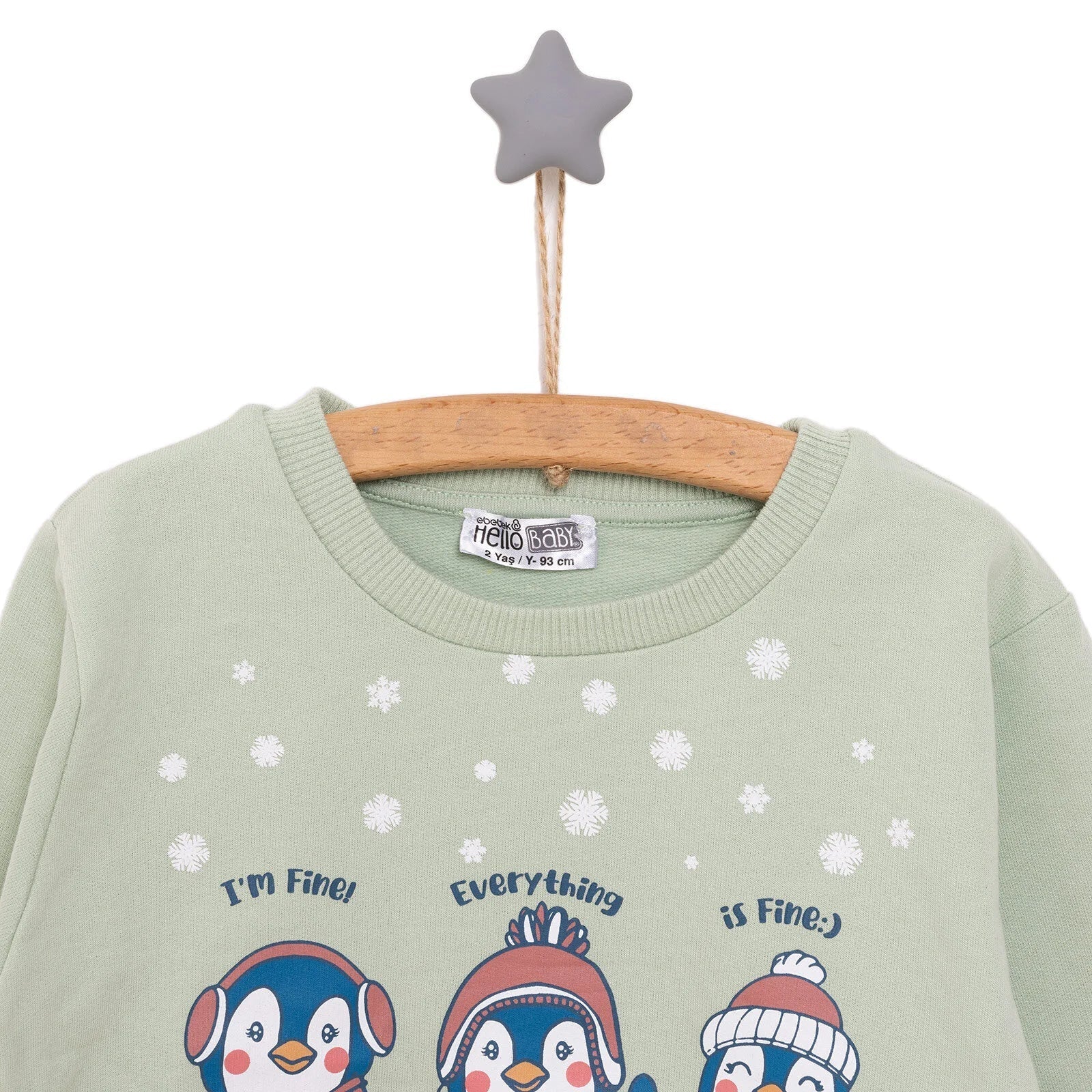 HelloBaby Basic Low Raised Penguin Printed Sweatshirt - Multicolour - mezetto ebebek ebebek