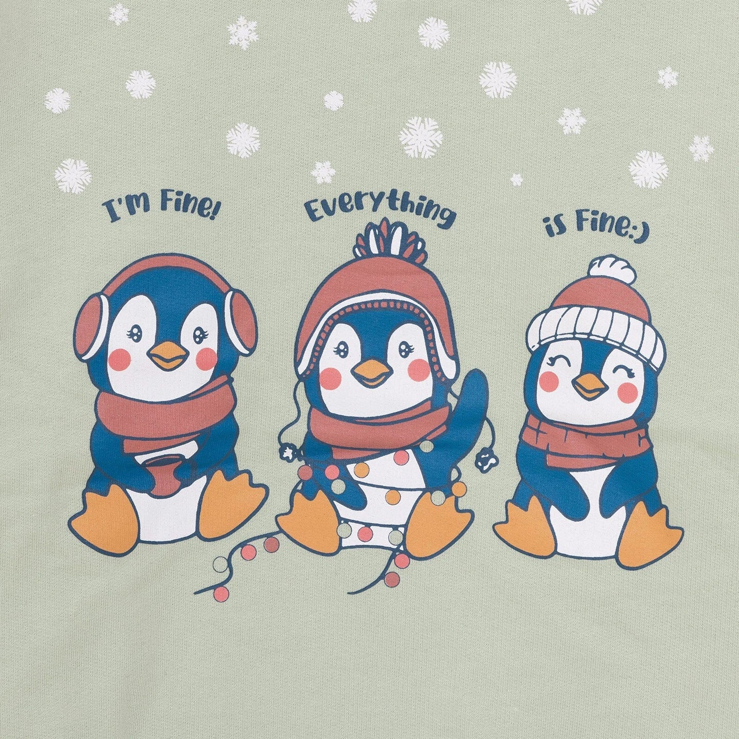 HelloBaby Basic Low Raised Penguin Printed Sweatshirt - Multicolour - mezetto ebebek ebebek