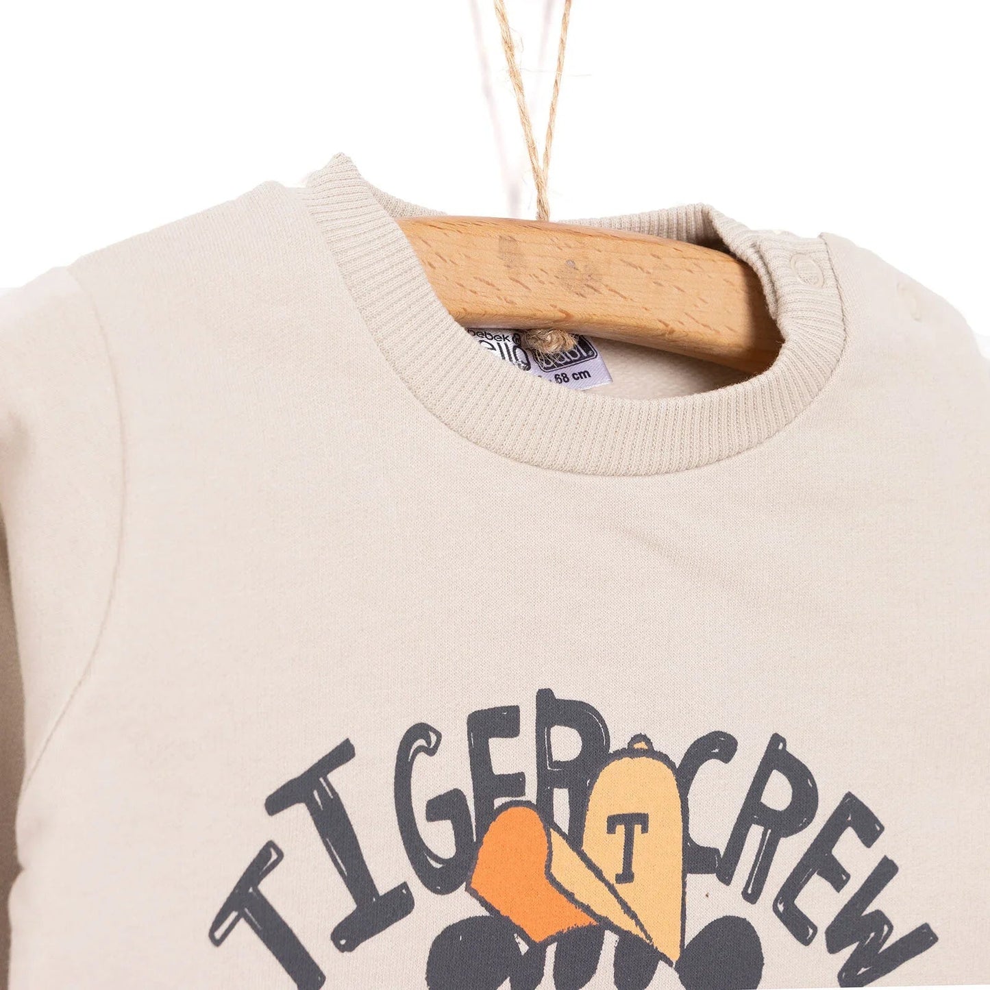 HelloBaby Basic Low Raised Tiger Crew Printed Sweatshirt - mezetto ebebek ebebek