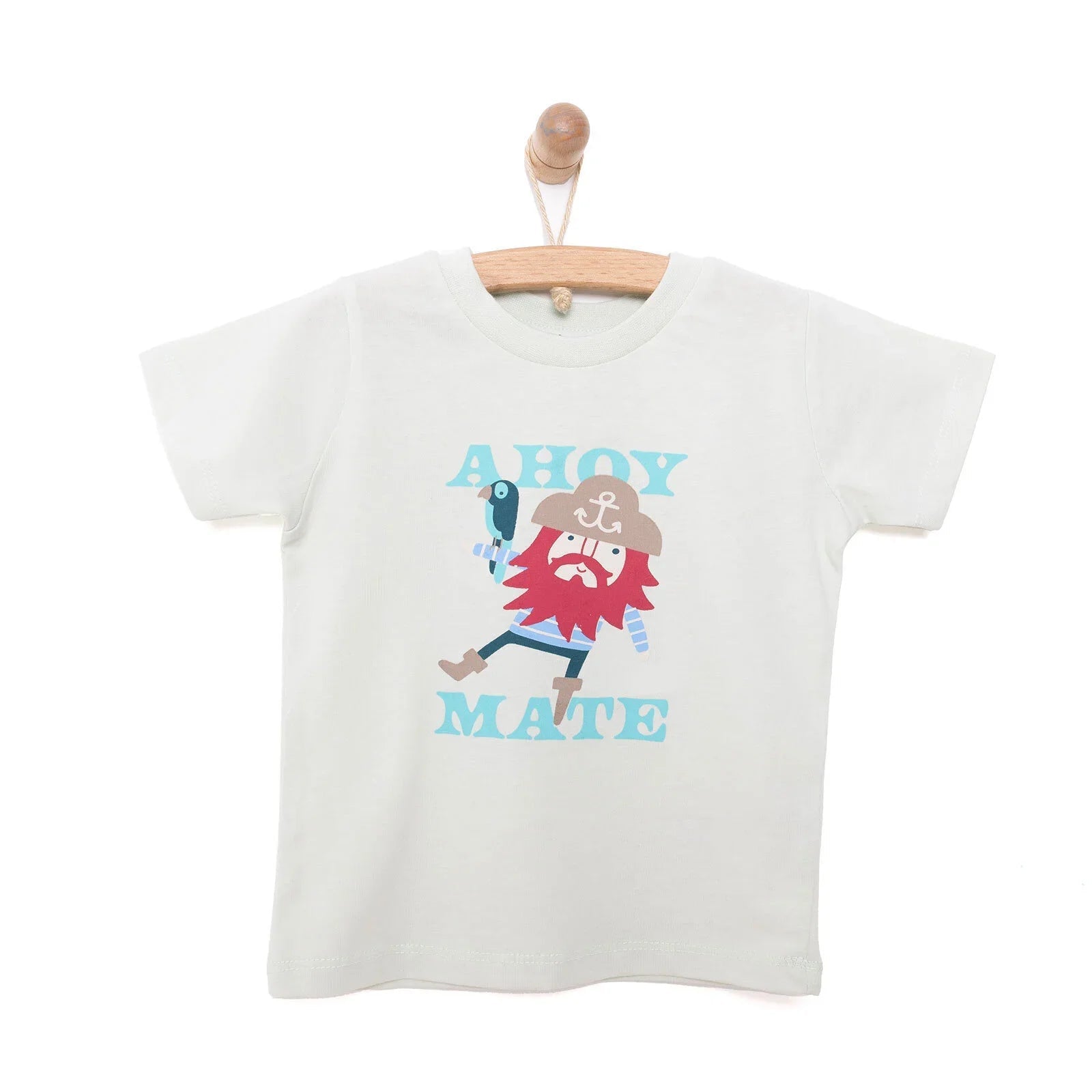 HelloBaby Basic Pirate Printed Tshirt - Green - mezetto ebebek ebebek