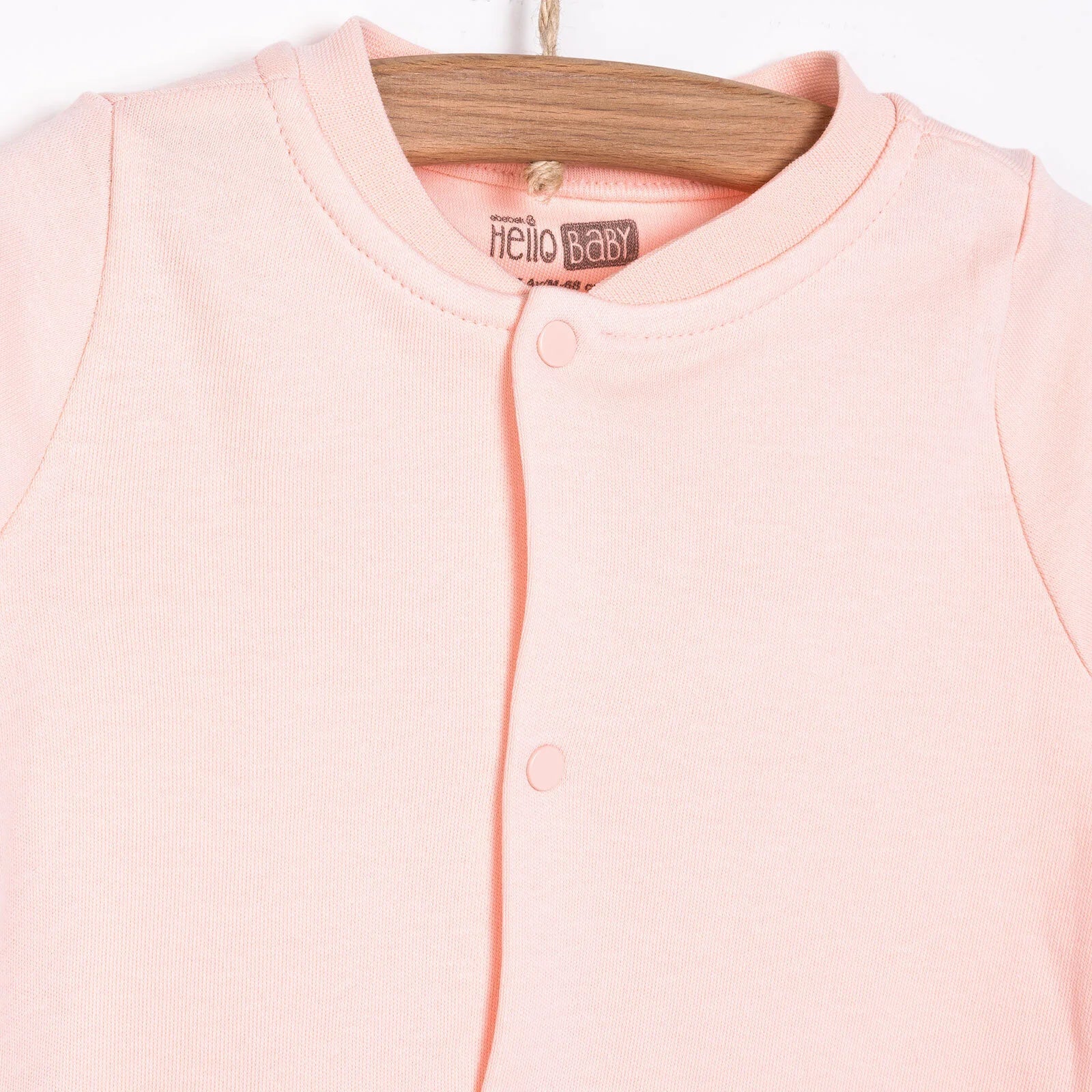 HelloBaby Basic Rib Cardigan - Light Pink - mezetto ebebek ebebek
