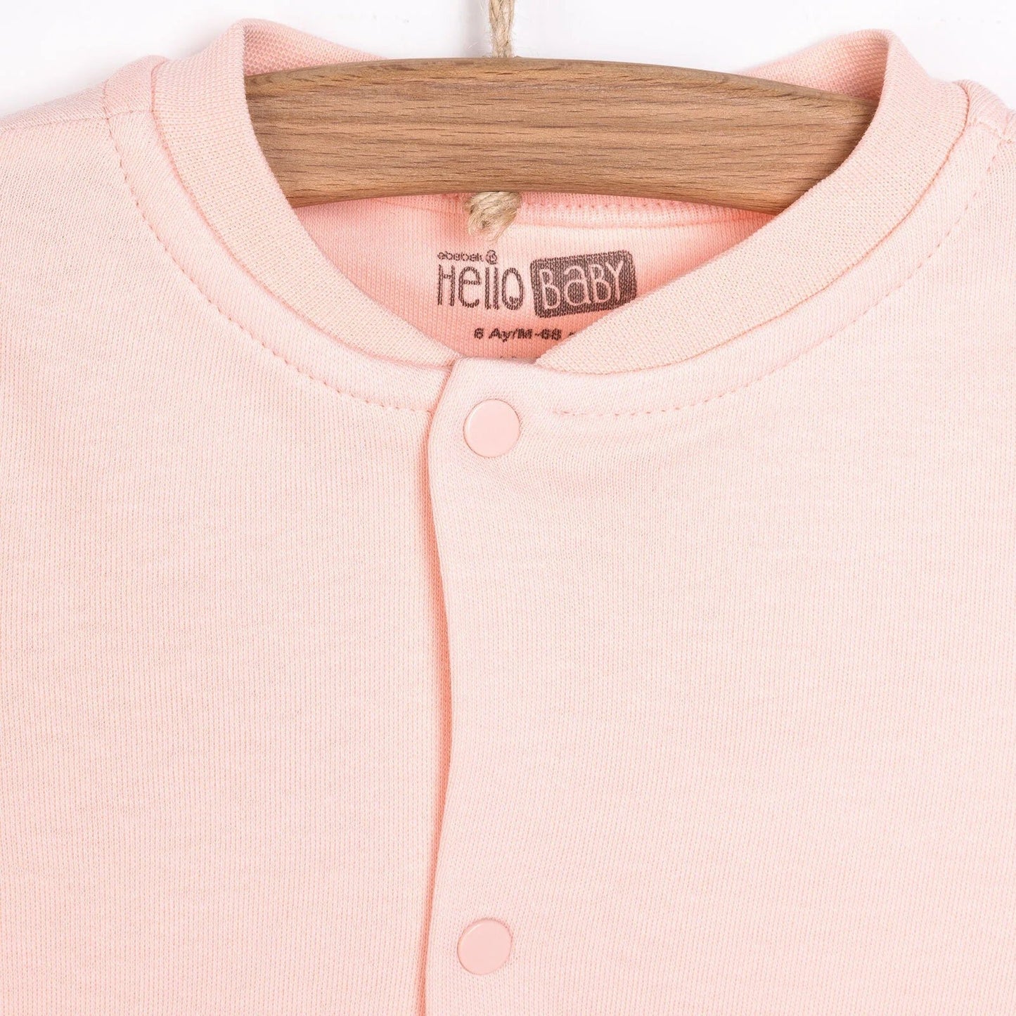 HelloBaby Basic Rib Cardigan - Light Pink - mezetto ebebek ebebek