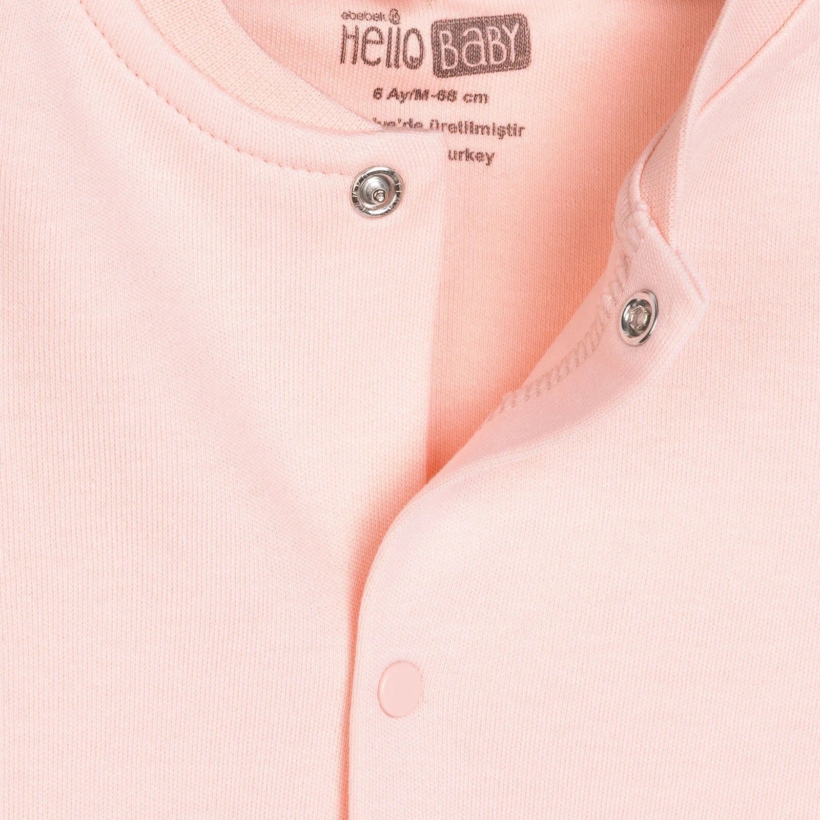 HelloBaby Basic Rib Cardigan - Light Pink - mezetto ebebek ebebek