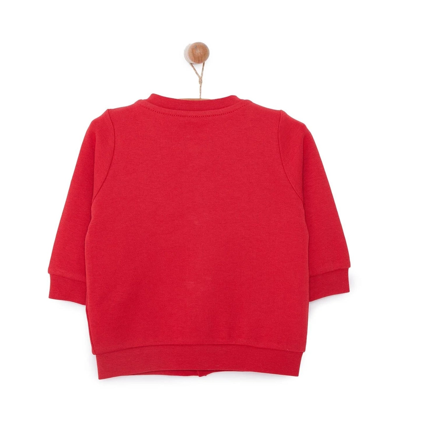 HelloBaby Basic Rib Cardigan - Red - mezetto ebebek ebebek