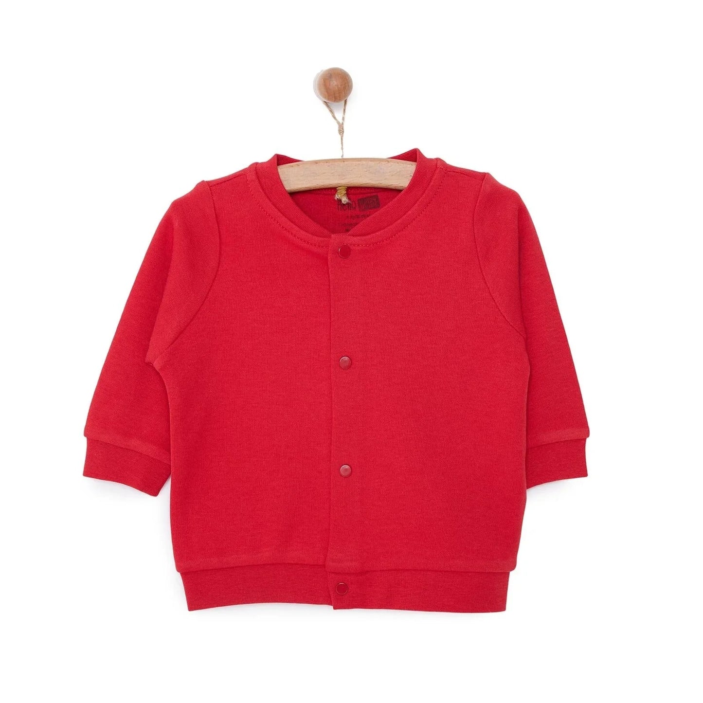 HelloBaby Basic Rib Cardigan - Red - mezetto ebebek ebebek