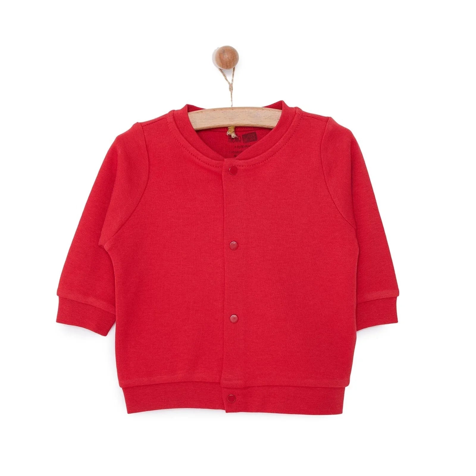 HelloBaby Basic Rib Cardigan - Red - mezetto ebebek ebebek