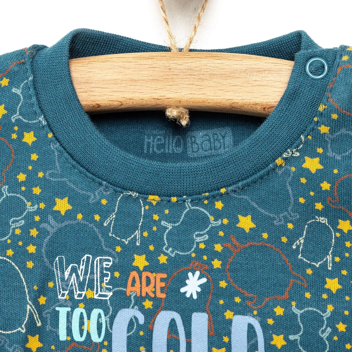 HelloBaby Basic Winter Themed Baby Tracksuit - Dark Blue - mezetto ebebek ebebek