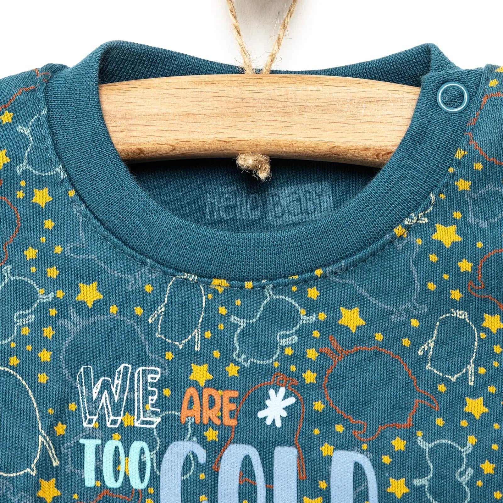 HelloBaby Basic Winter Themed Baby Tracksuit - Dark Blue - mezetto ebebek ebebek