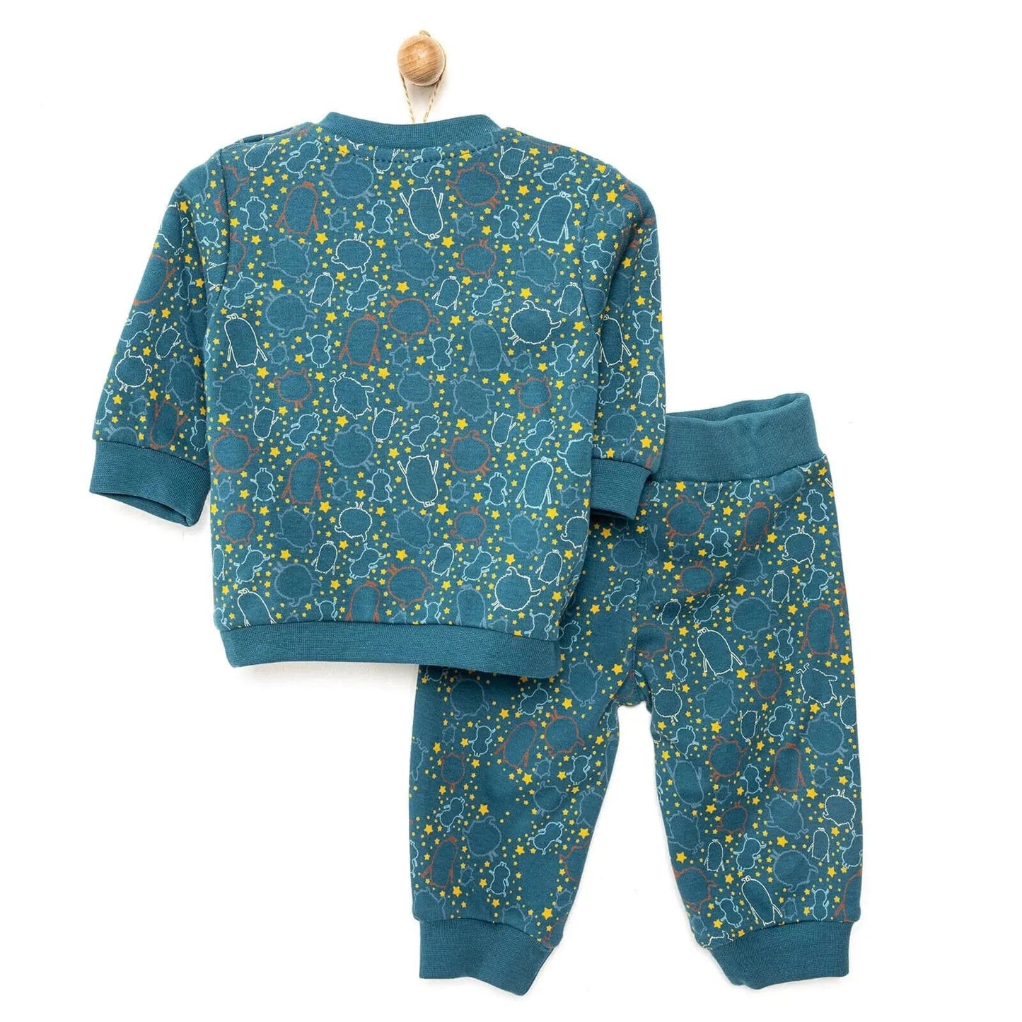 HelloBaby Basic Winter Themed Baby Tracksuit - Dark Blue - mezetto ebebek ebebek