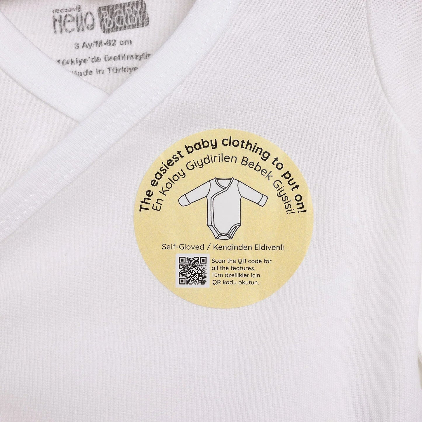 HelloBaby Bodysuit - Ecru - mezetto ebebek ebebek