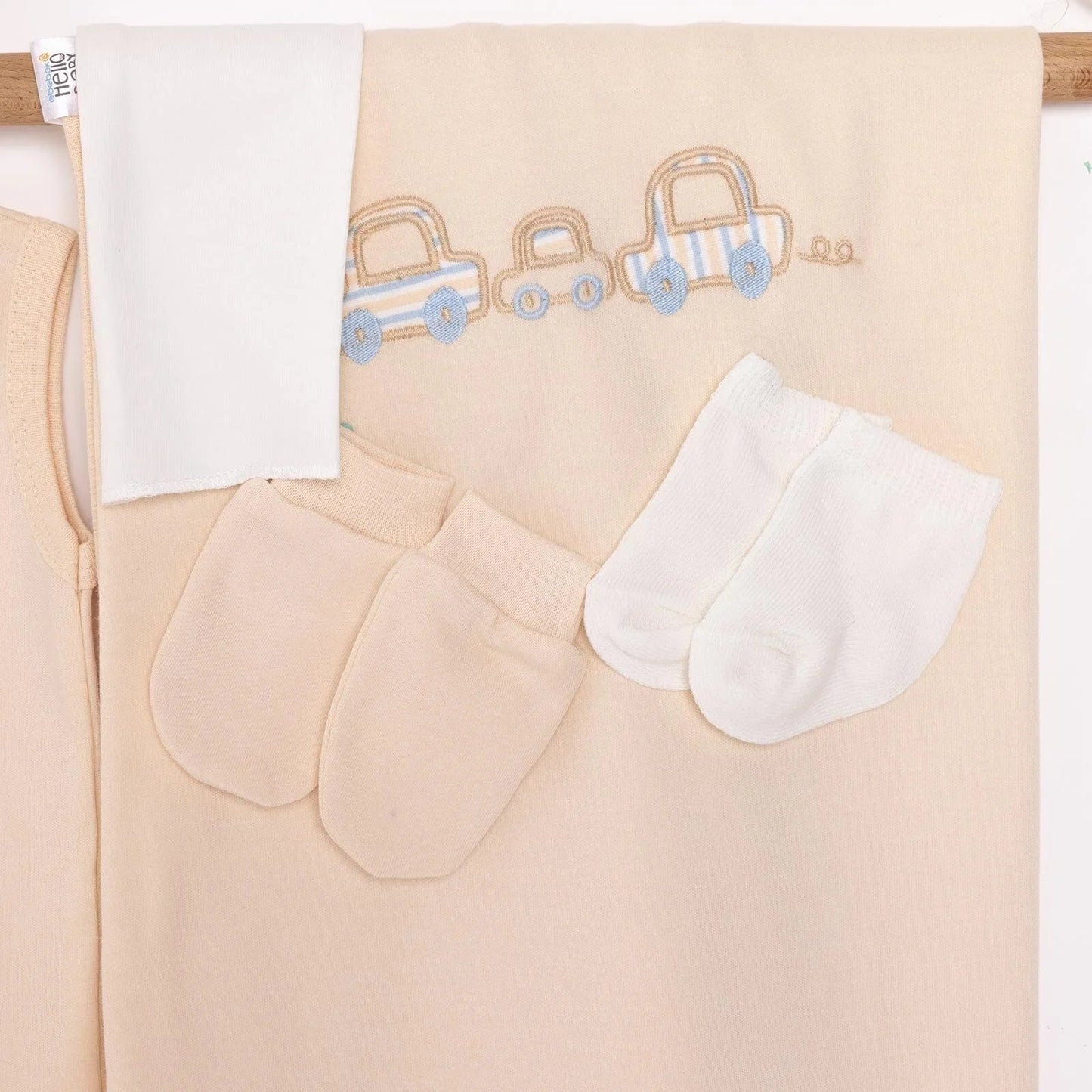 HelloBaby Boy 10 piece Newborn Set - Ecru - mezetto ebebek ebebek