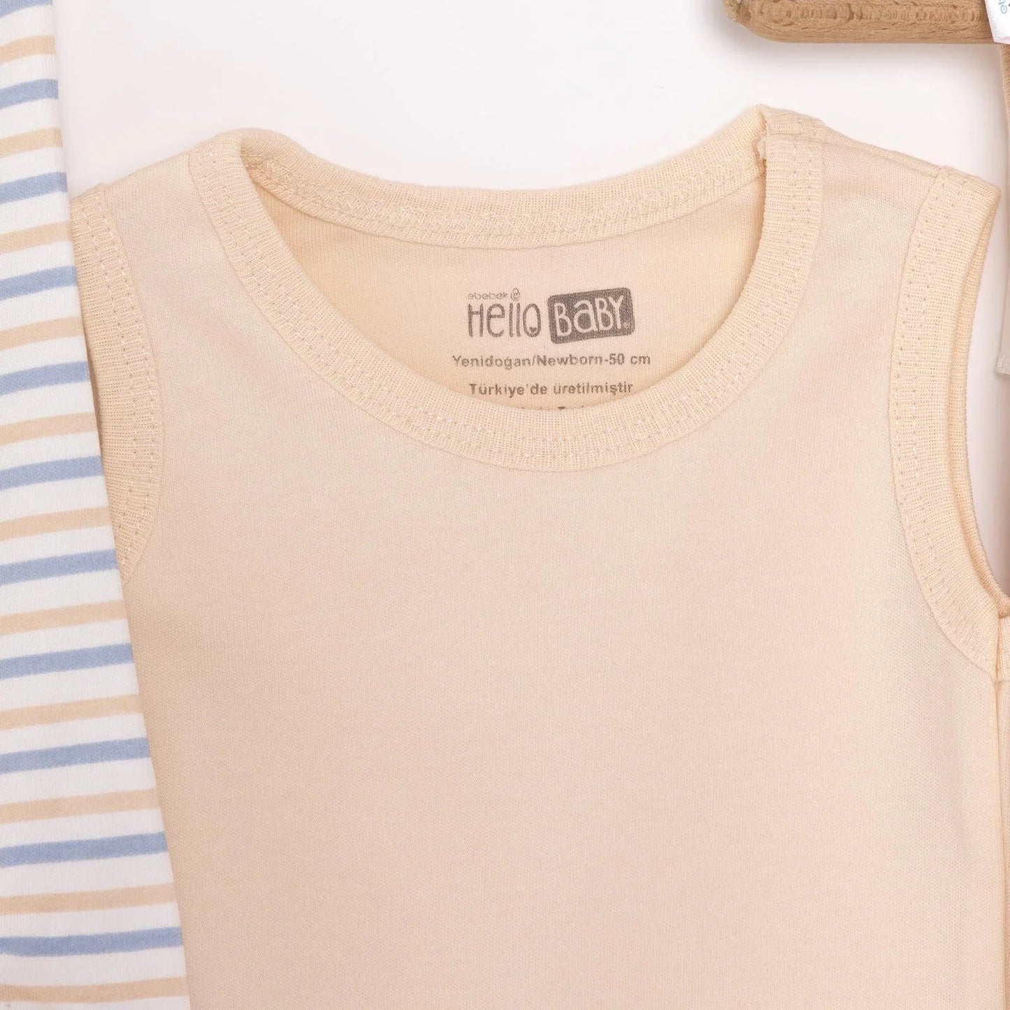 HelloBaby Boy 10 piece Newborn Set - Ecru - mezetto ebebek ebebek