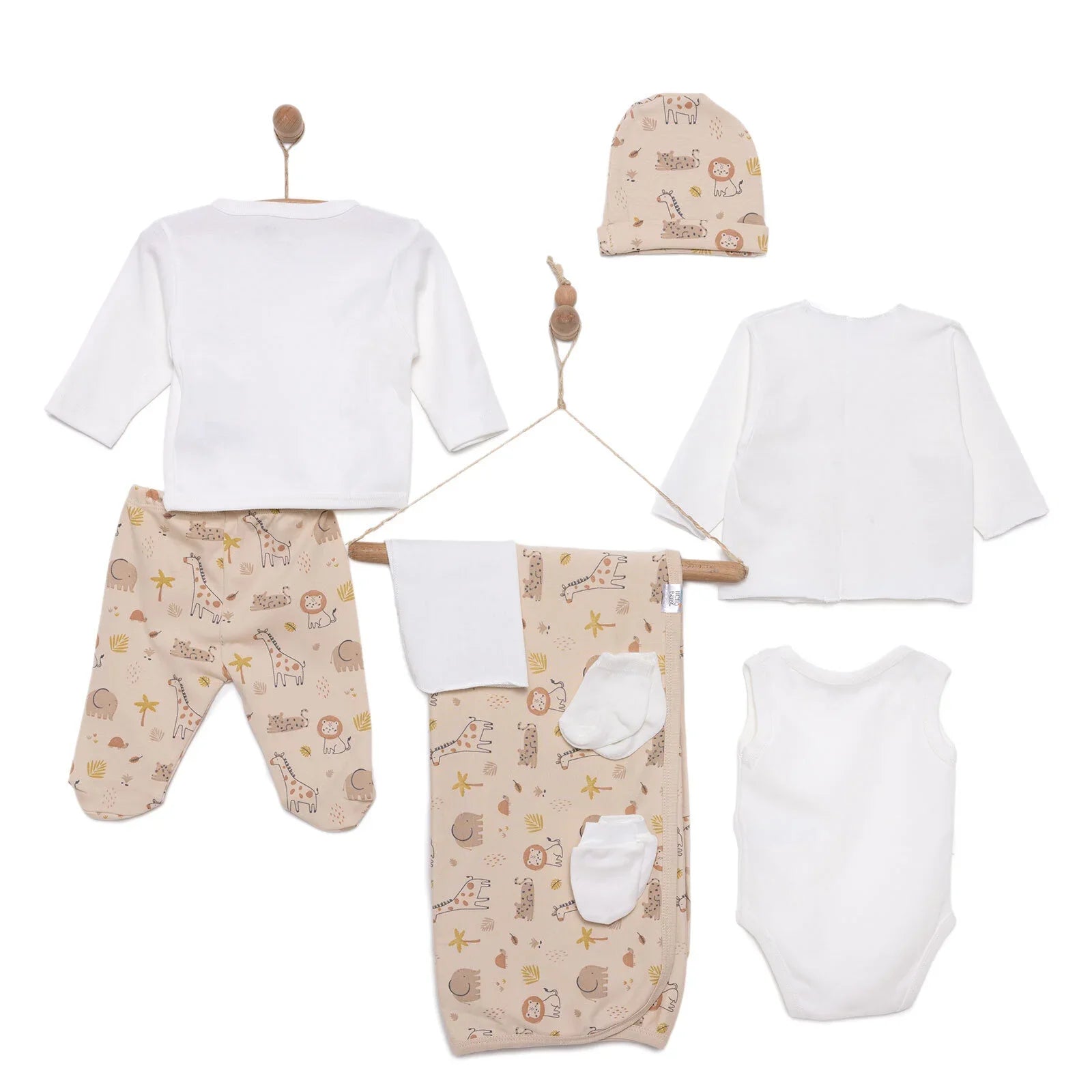 HelloBaby Boy 10 piece Newborn Set - Ecru - mezetto ebebek ebebek