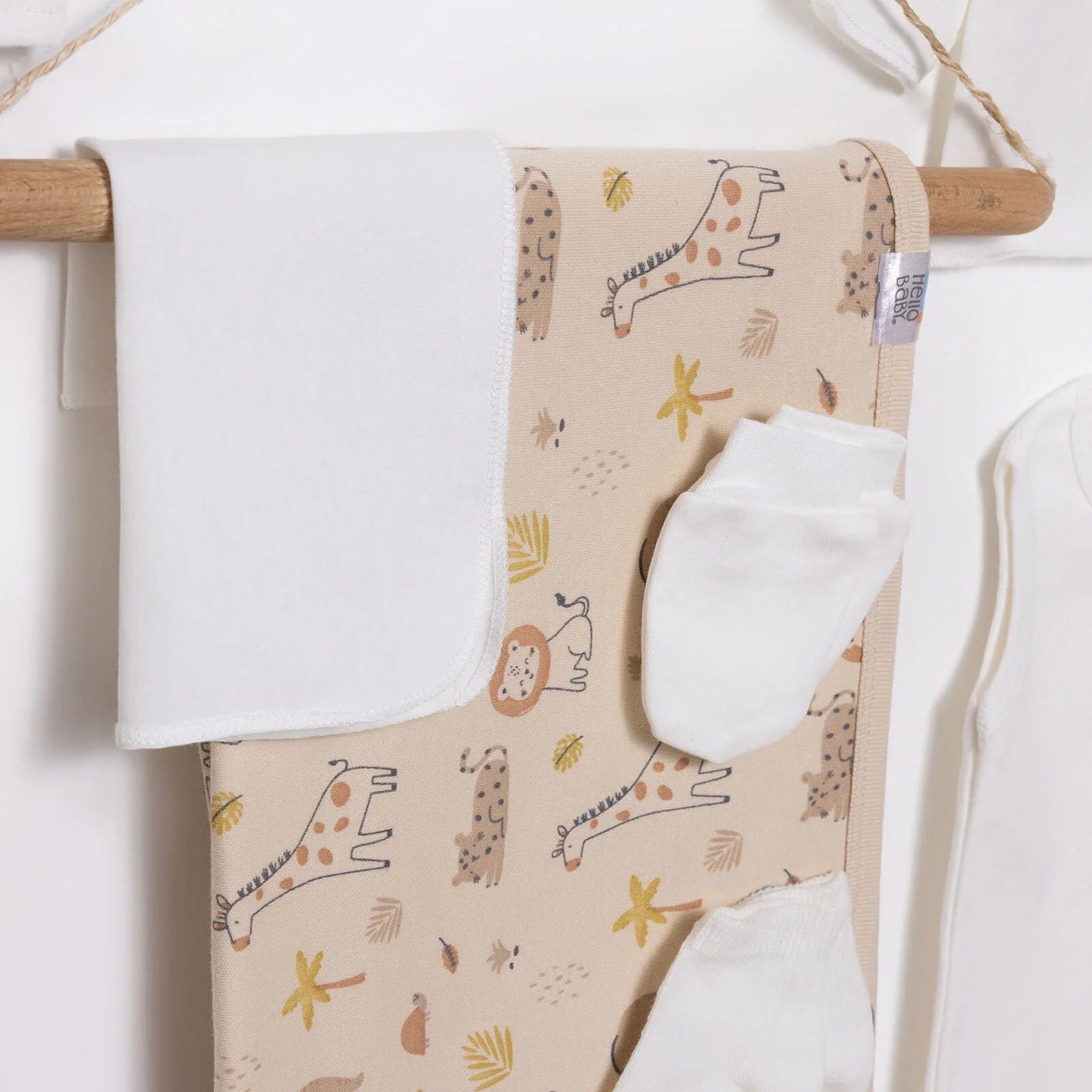 HelloBaby Boy 10 piece Newborn Set - Ecru - mezetto ebebek ebebek