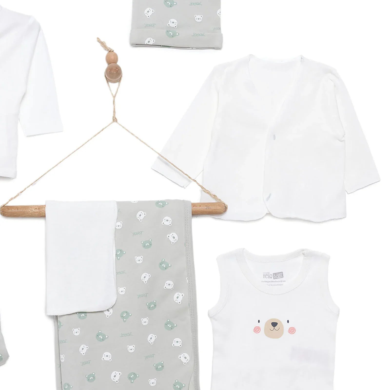 HelloBaby Boy 10pcs Newborn Set - Green - mezetto ebebek ebebek