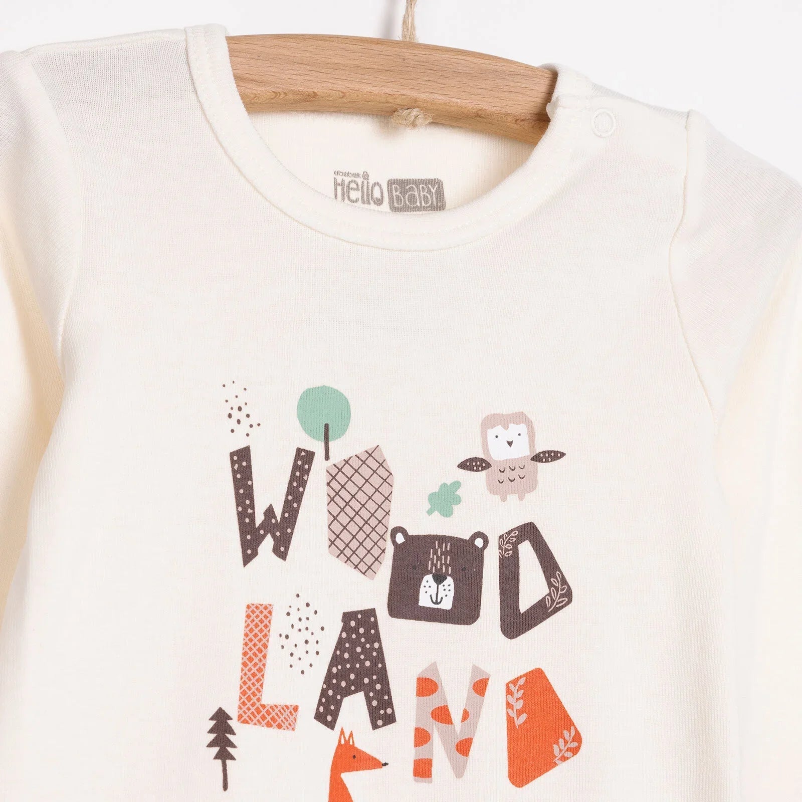 HelloBaby Boy 2 - Pack Long Sleeve Bodysuit - Beige - mezetto ebebek ebebek