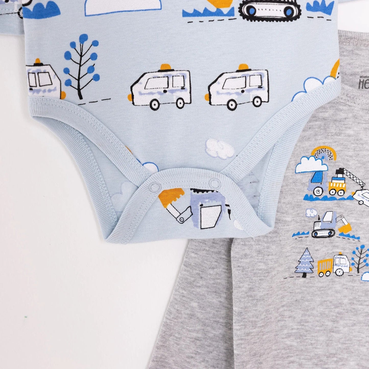 HelloBaby Boy 2 - Pack Long Sleeve Bodysuit - Blue - mezetto ebebek ebebek