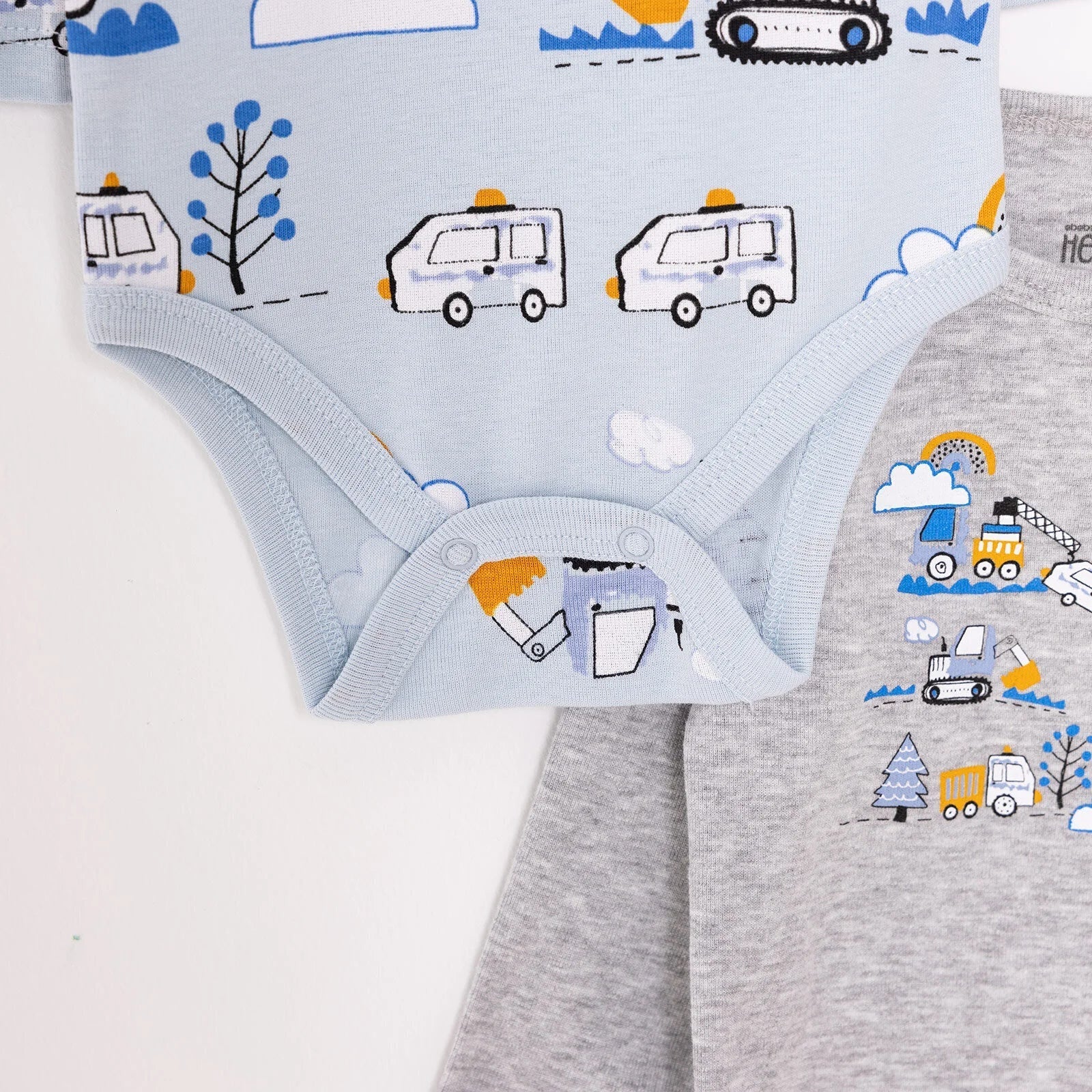 HelloBaby Boy 2 - Pack Long Sleeve Bodysuit - Blue - mezetto ebebek ebebek