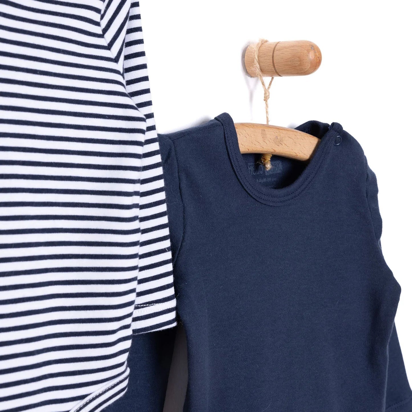 HelloBaby Boy 2 - Pack Long Sleeve Bodysuit - Navy Blue - mezetto ebebek ebebek