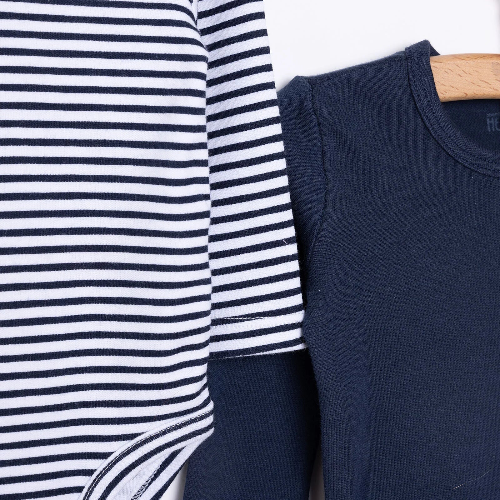 HelloBaby Boy 2 - Pack Long Sleeve Bodysuit - Navy Blue - mezetto ebebek ebebek