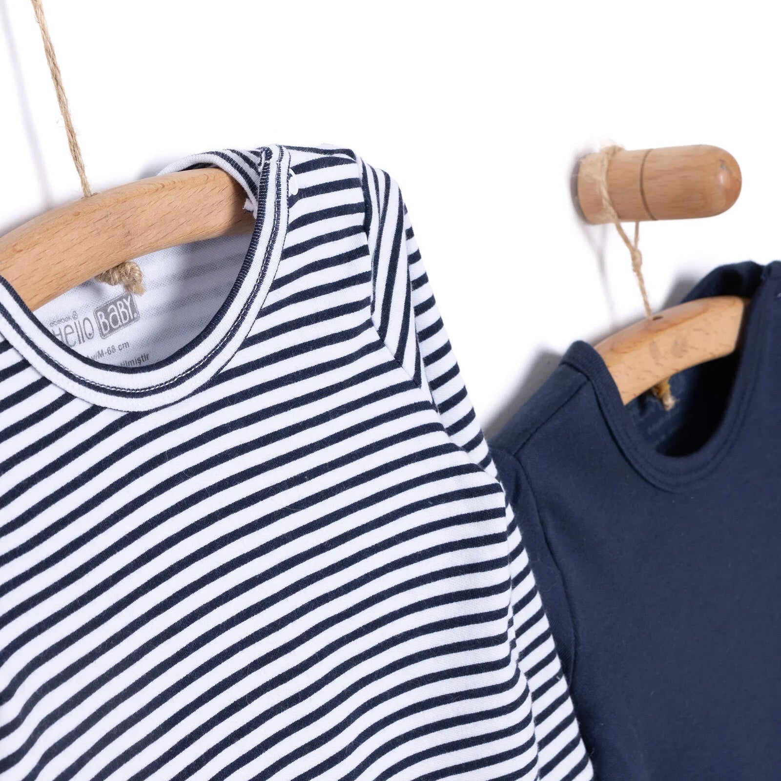 HelloBaby Boy 2 - Pack Long Sleeve Bodysuit - Navy Blue - mezetto ebebek ebebek