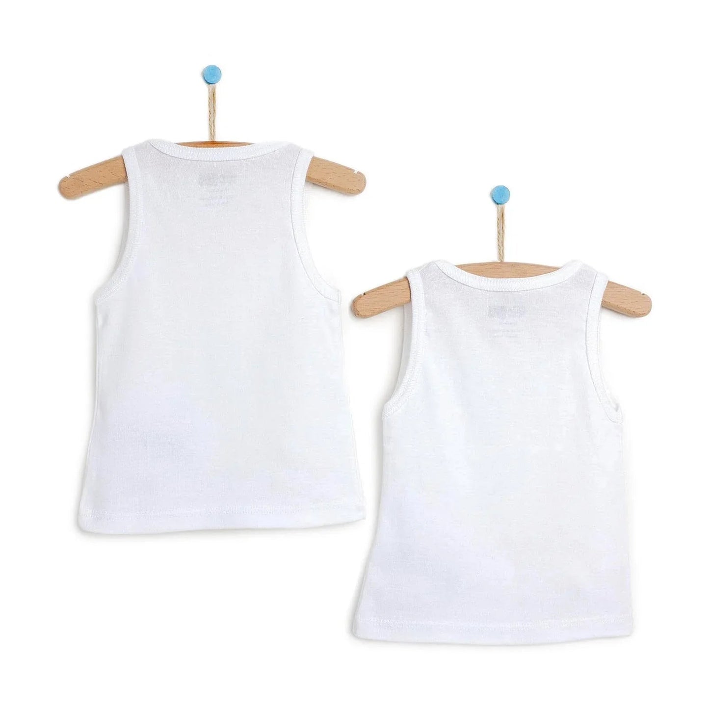 HelloBaby Boy 2 - Pack Tanks - White - mezetto ebebek ebebek