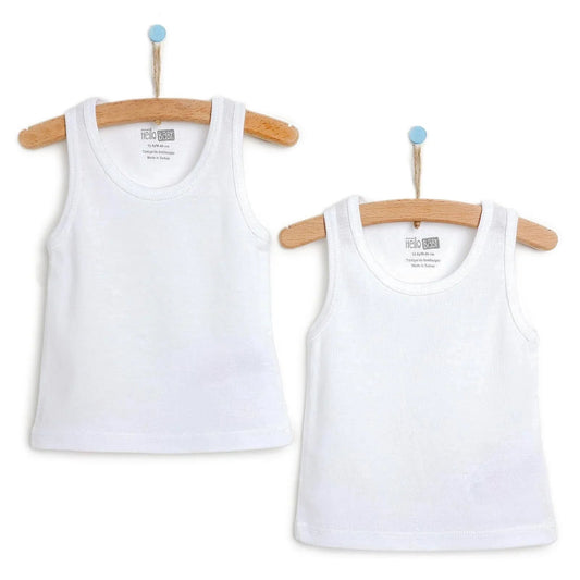 HelloBaby Boy 2 - Pack Tanks - White - mezetto ebebek ebebek