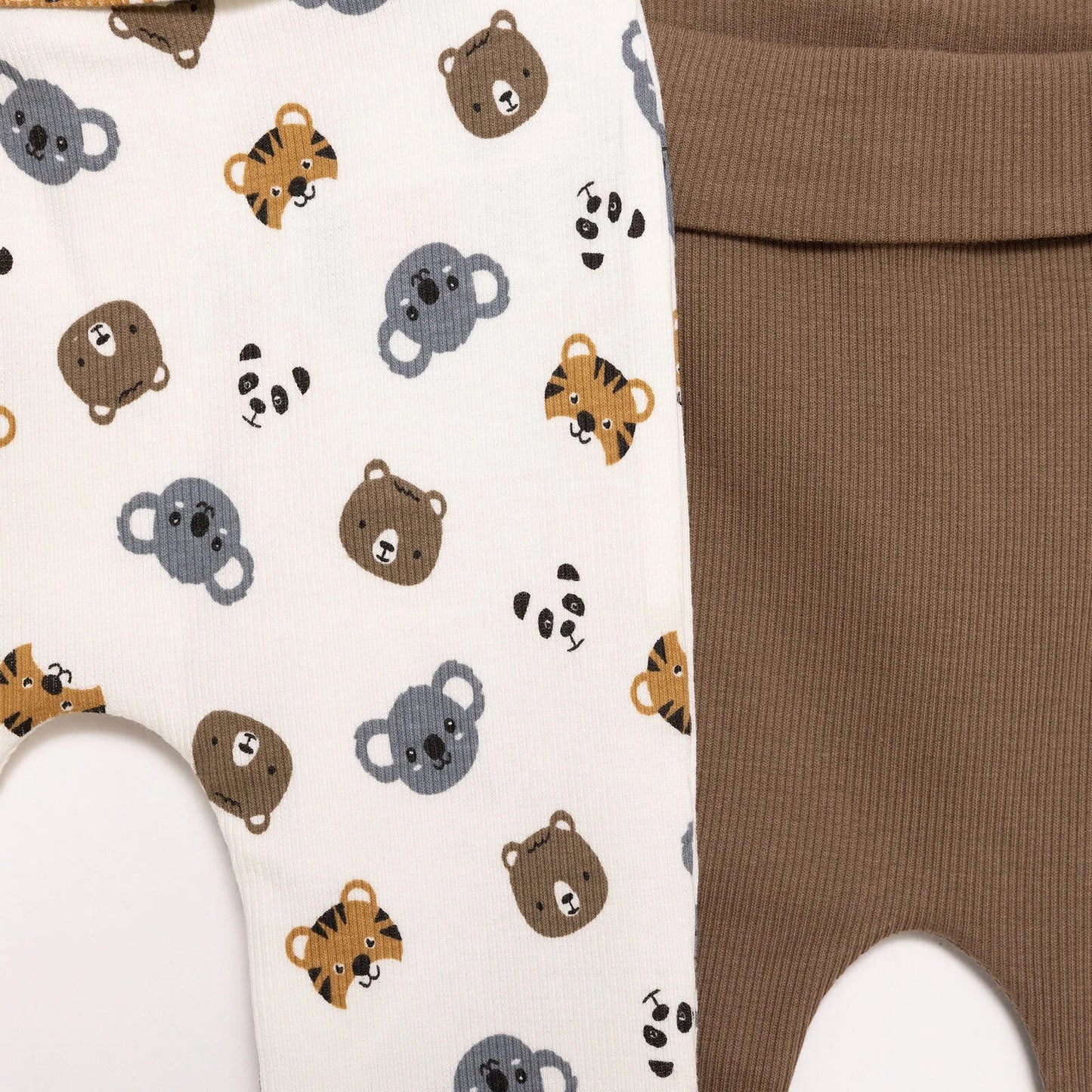 HelloBaby Boy 2 Piece Footles Bottom - Light Brown - mezetto ebebek ebebek