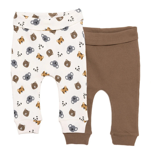 HelloBaby Boy 2 Piece Footles Bottom - Light Brown - mezetto ebebek ebebek