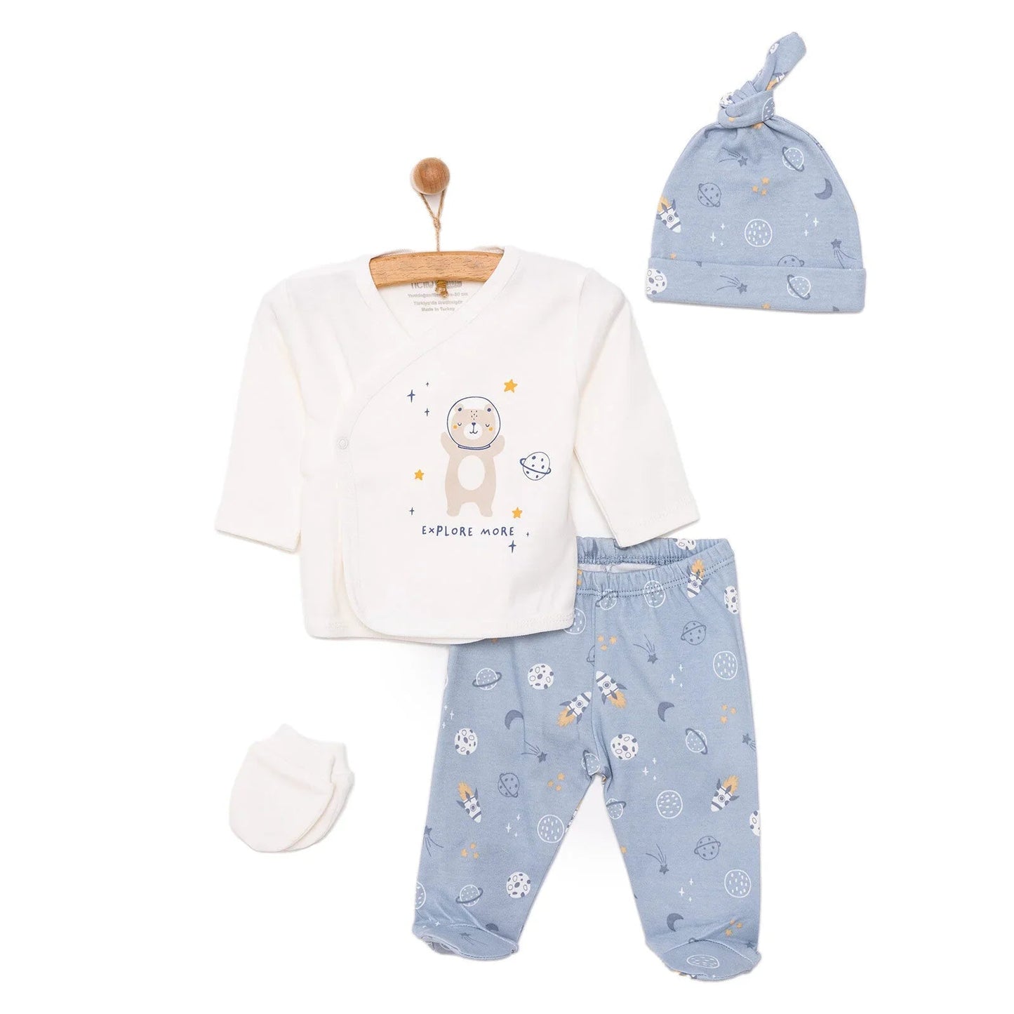 HelloBaby Boy 5 Piece Newborn Gift Set - Blue - mezetto ebebek ebebek