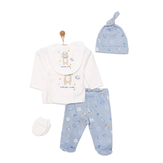 HelloBaby Boy 5 Piece Newborn Gift Set - Blue - mezetto ebebek ebebek
