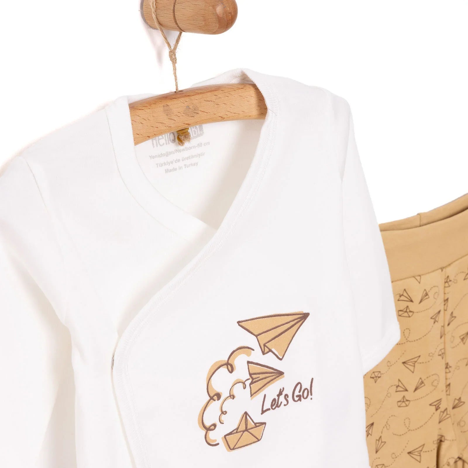 HelloBaby Boy 5 Piece Newborn Set - Beige - mezetto ebebek ebebek