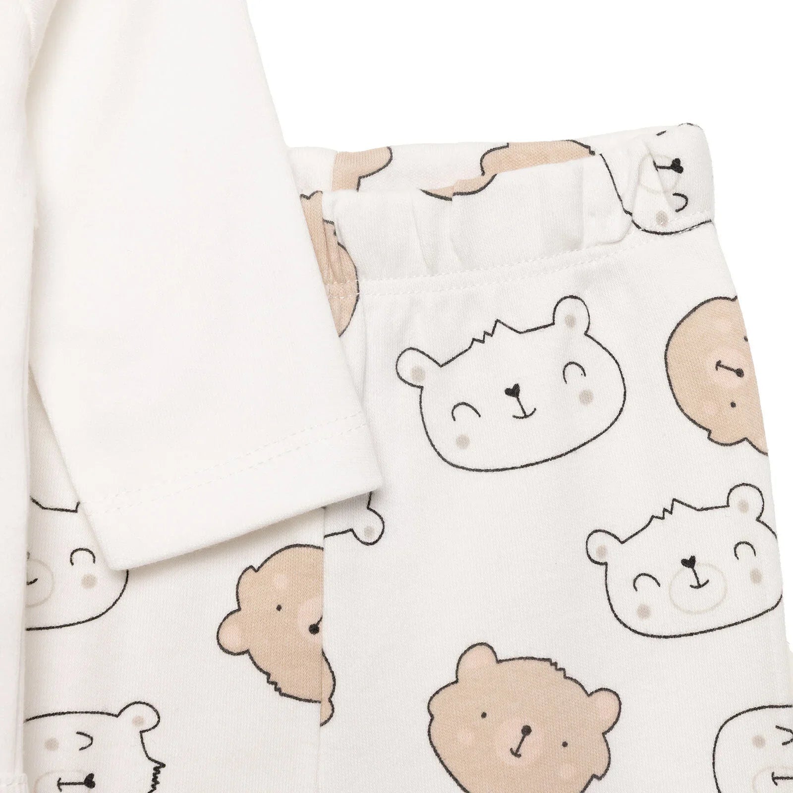 HelloBaby Boy Body - Footed Bottom - Hat - Ecru - mezetto ebebek ebebek