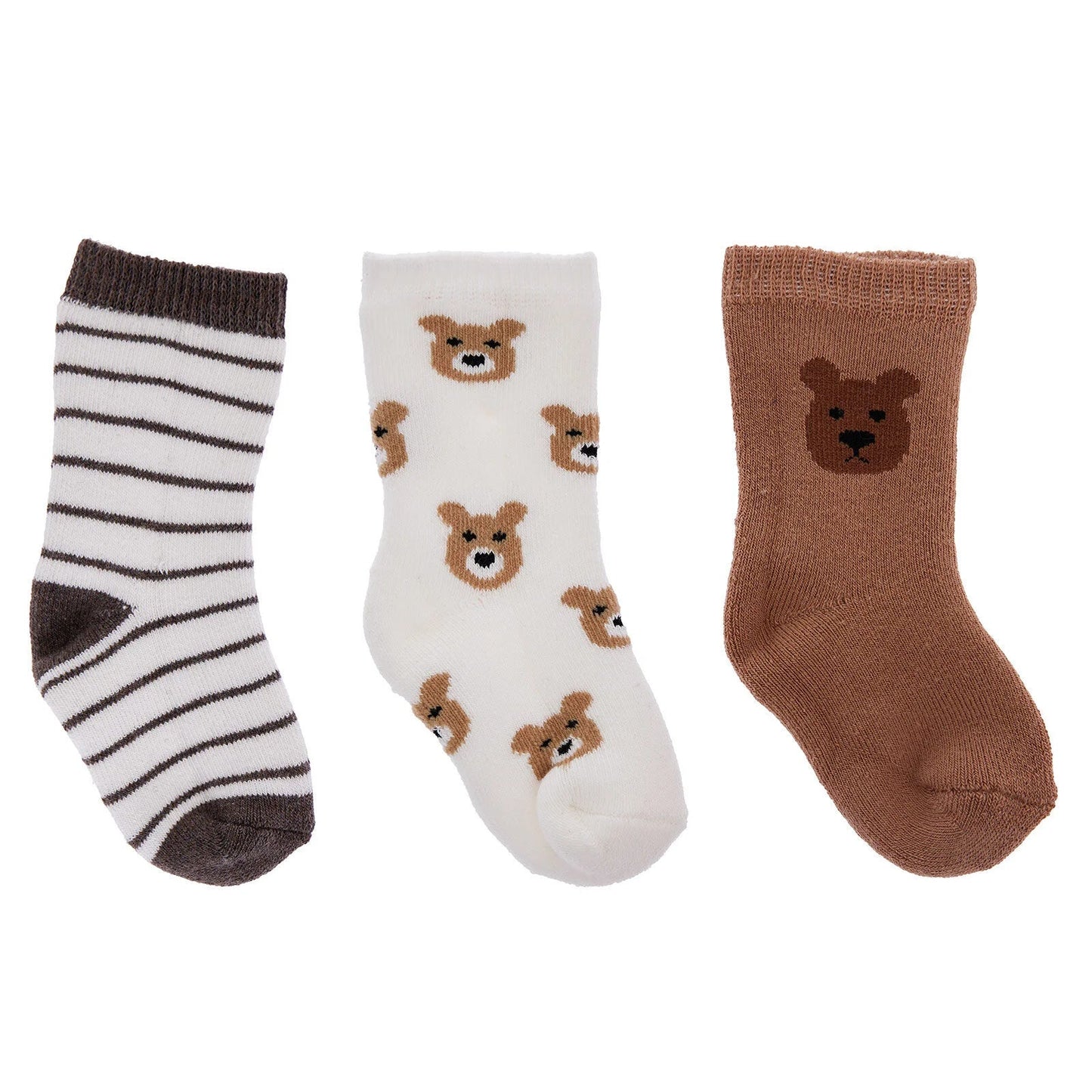 HelloBaby Boy Chenille Socks 3 Pack - Brown - mezetto ebebek ebebek