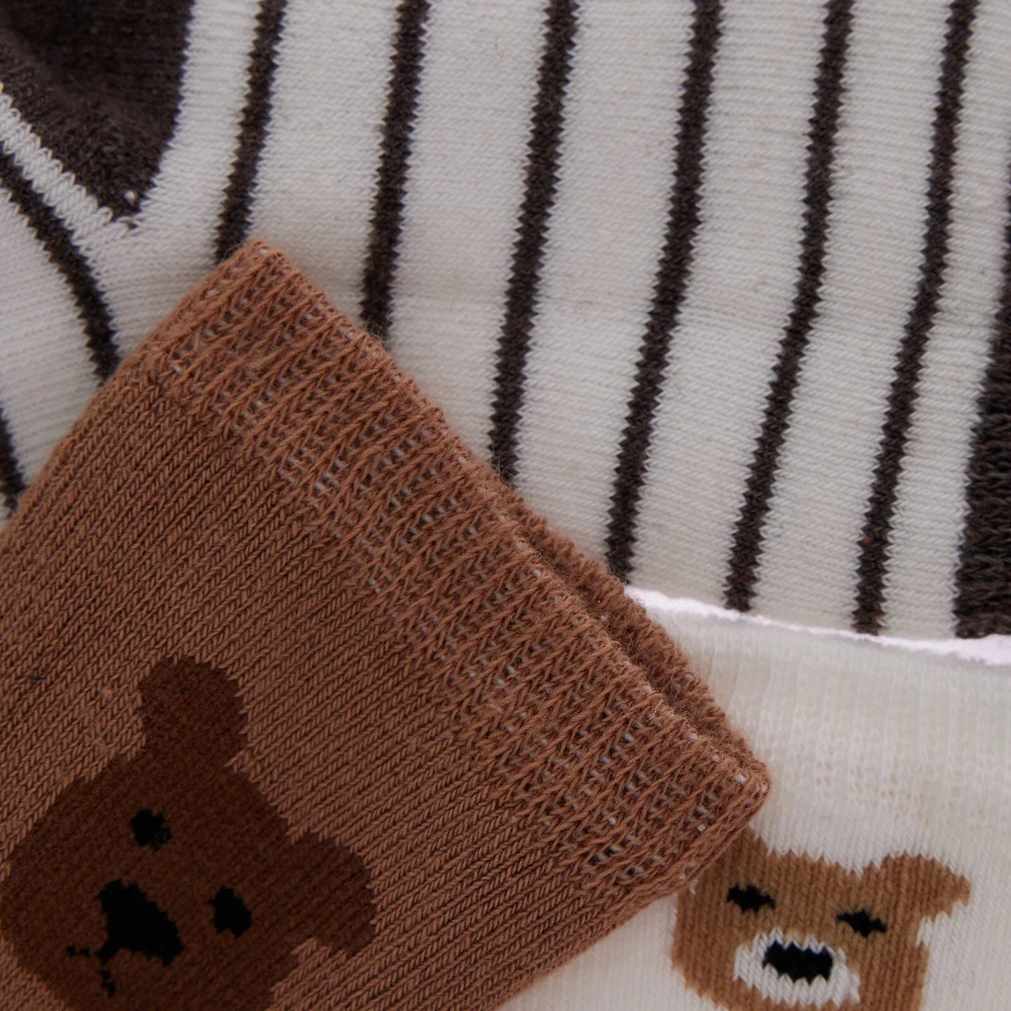 HelloBaby Boy Chenille Socks 3 Pack - Brown - mezetto ebebek ebebek