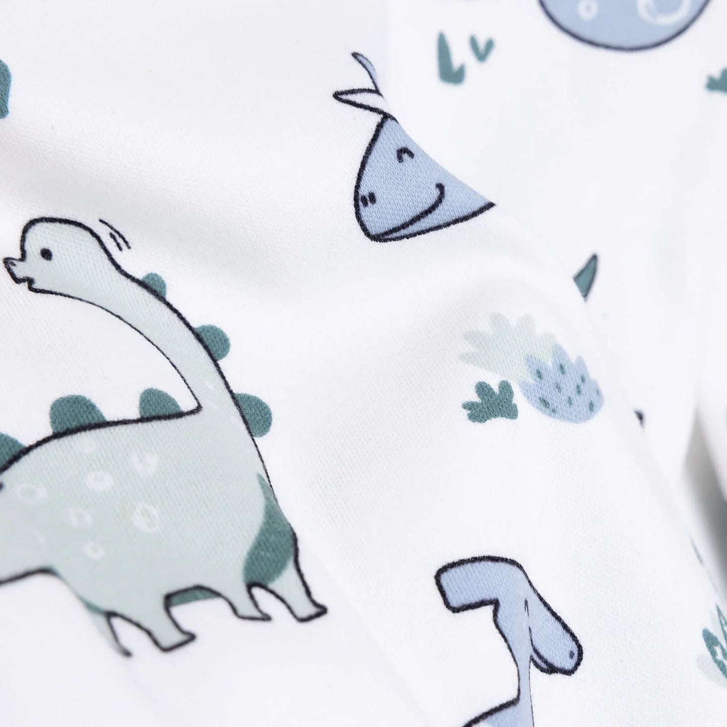 HelloBaby Boy Dino Printed Long Sleeve Bodysuit - White - mezetto ebebek ebebek