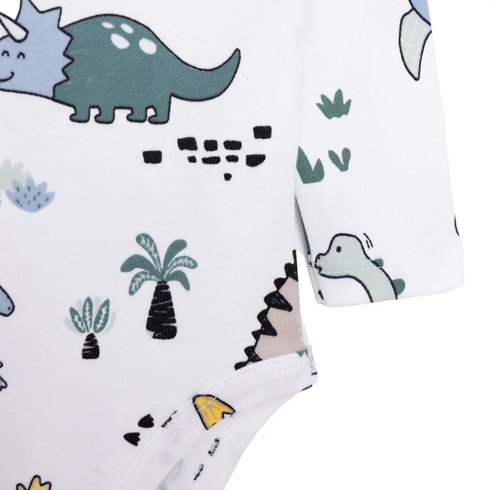 HelloBaby Boy Dino Printed Long Sleeve Bodysuit - White - mezetto ebebek ebebek