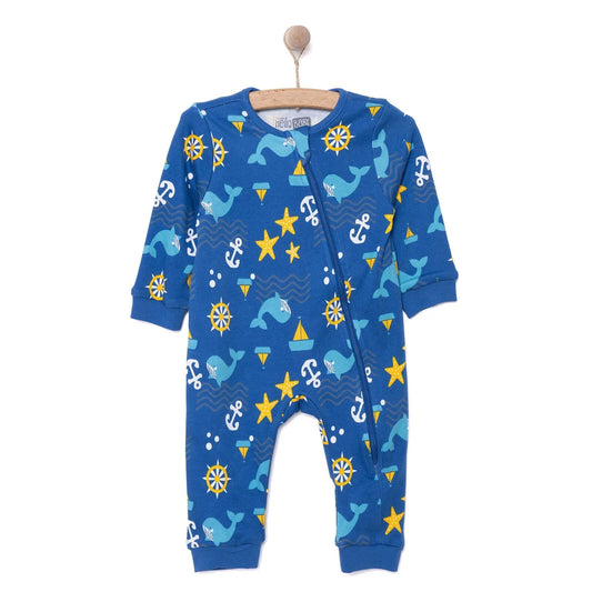 HelloBaby Boy Jumpsuit - Navy Blue - mezetto ebebek ebebek