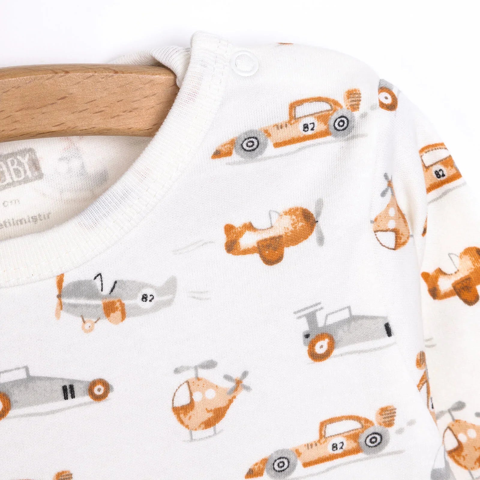 HelloBaby Boy Long Sleeve Bodysuit - Ecru - mezetto ebebek ebebek