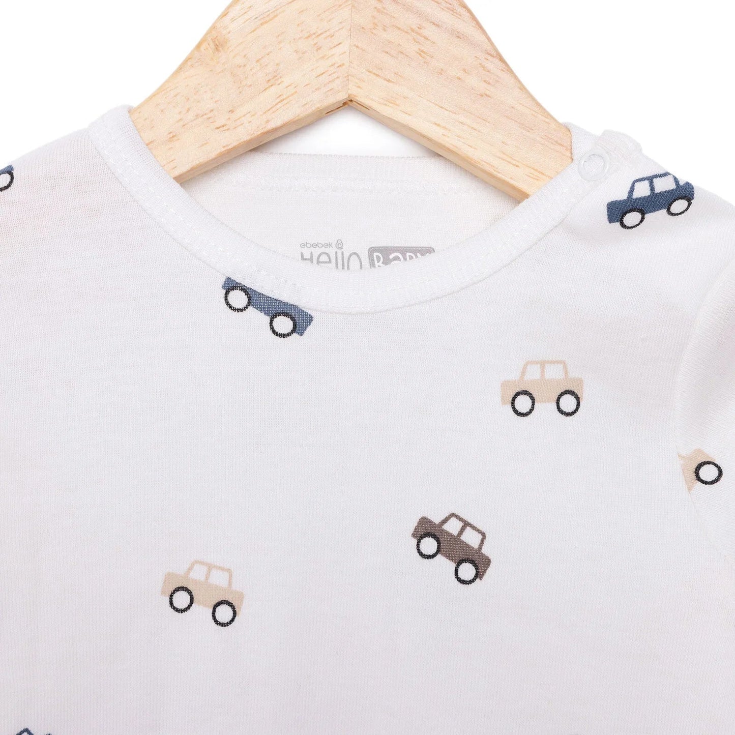 HelloBaby Boy Long Sleeve Bodysuit - Ecru - mezetto ebebek ebebek