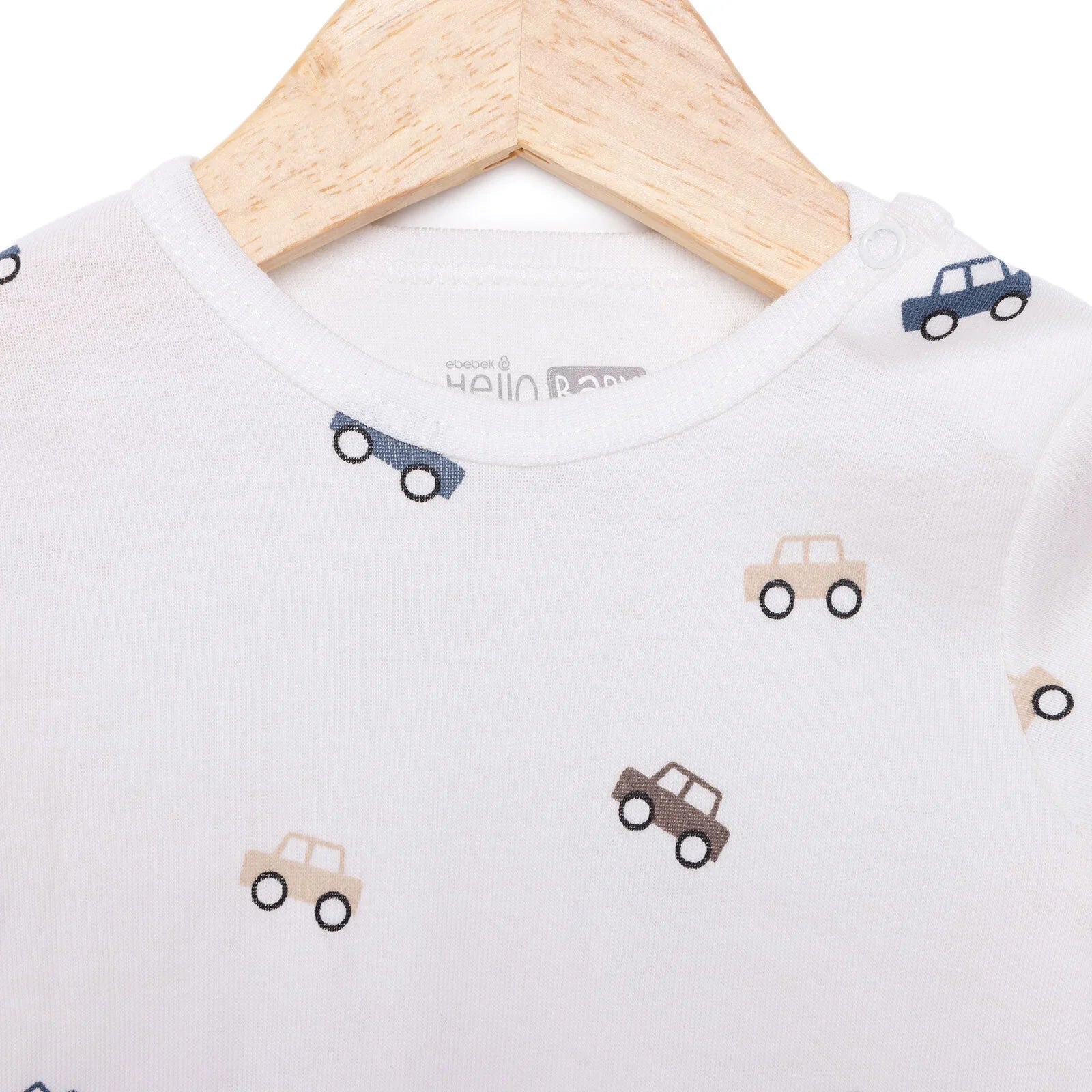 HelloBaby Boy Long Sleeve Bodysuit - Ecru - mezetto ebebek ebebek
