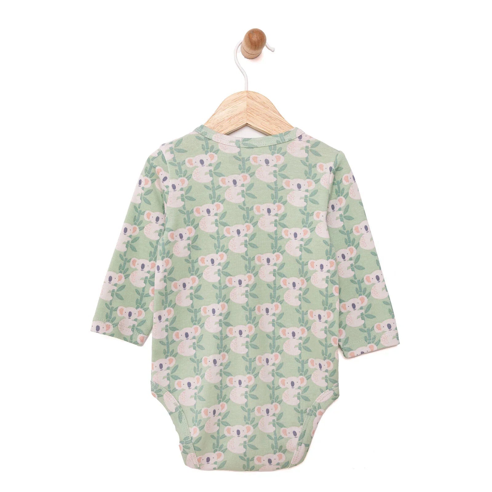 HelloBaby Boy Long Sleeve Bodysuit - Light Green - mezetto ebebek ebebek