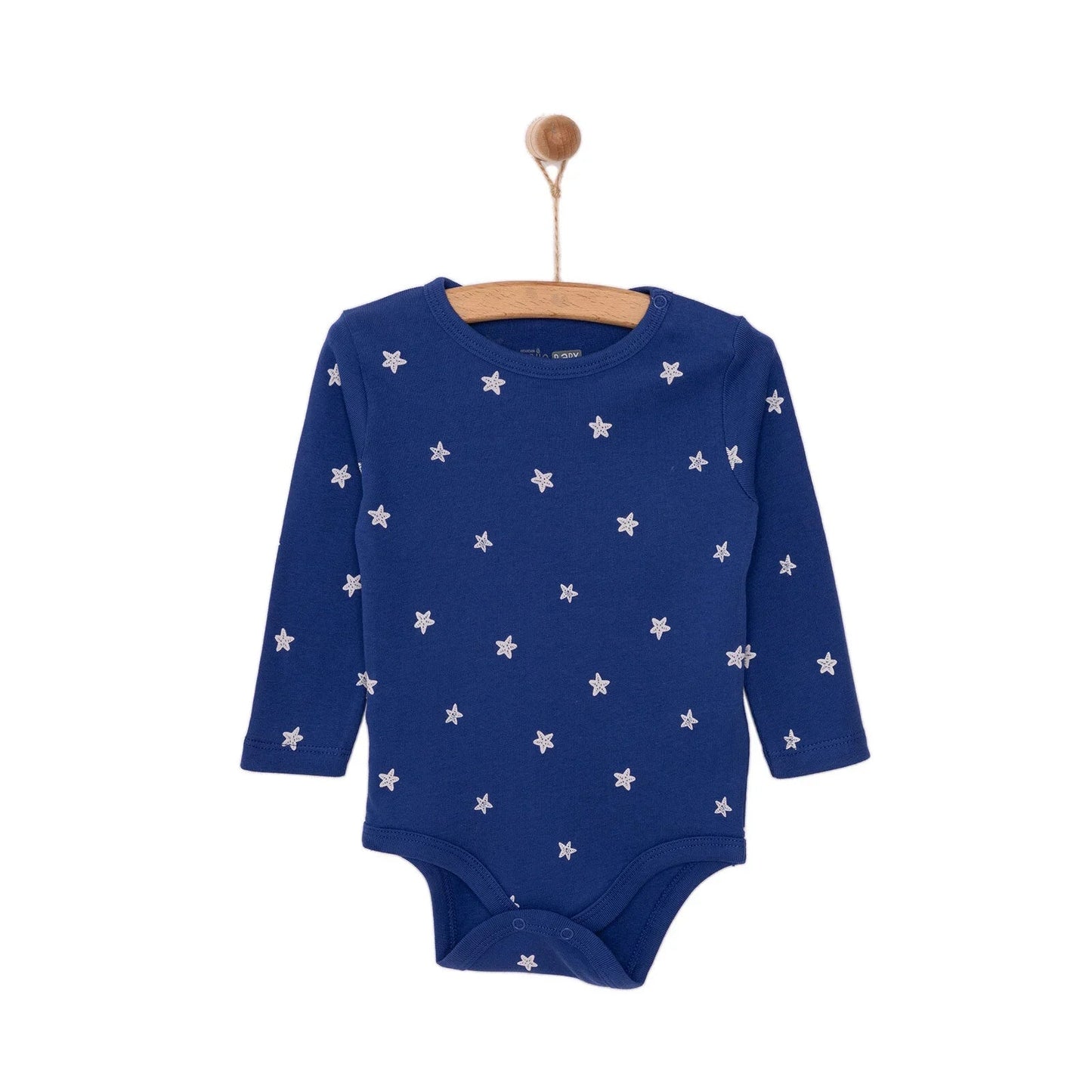 HelloBaby Boy Long Sleeve Bodysuit - Navy Blue - mezetto ebebek ebebek
