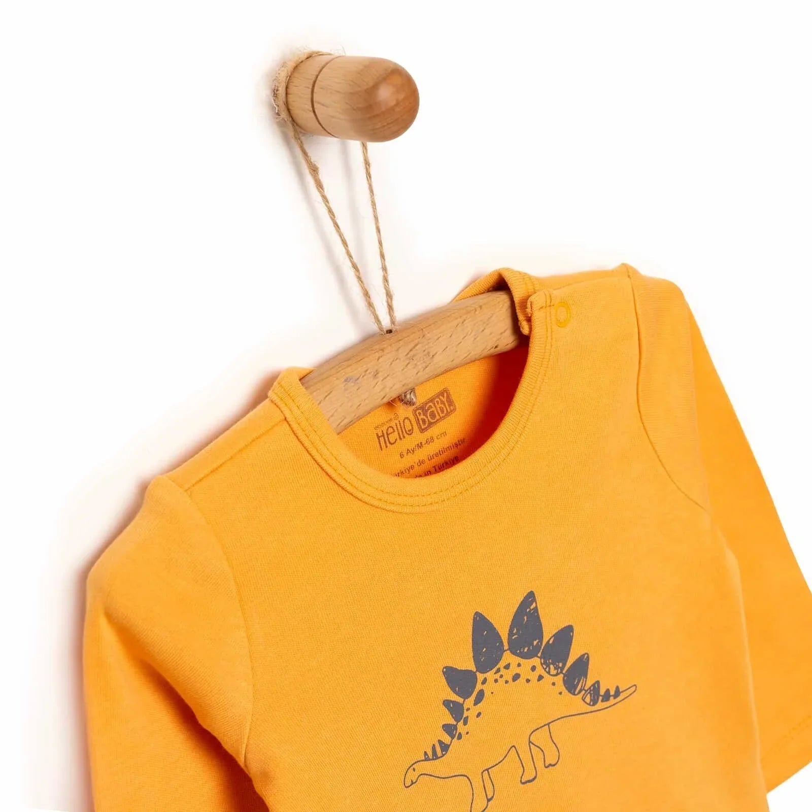 HelloBaby Boy Long Sleeve Bodysuit - Orange - mezetto ebebek ebebek