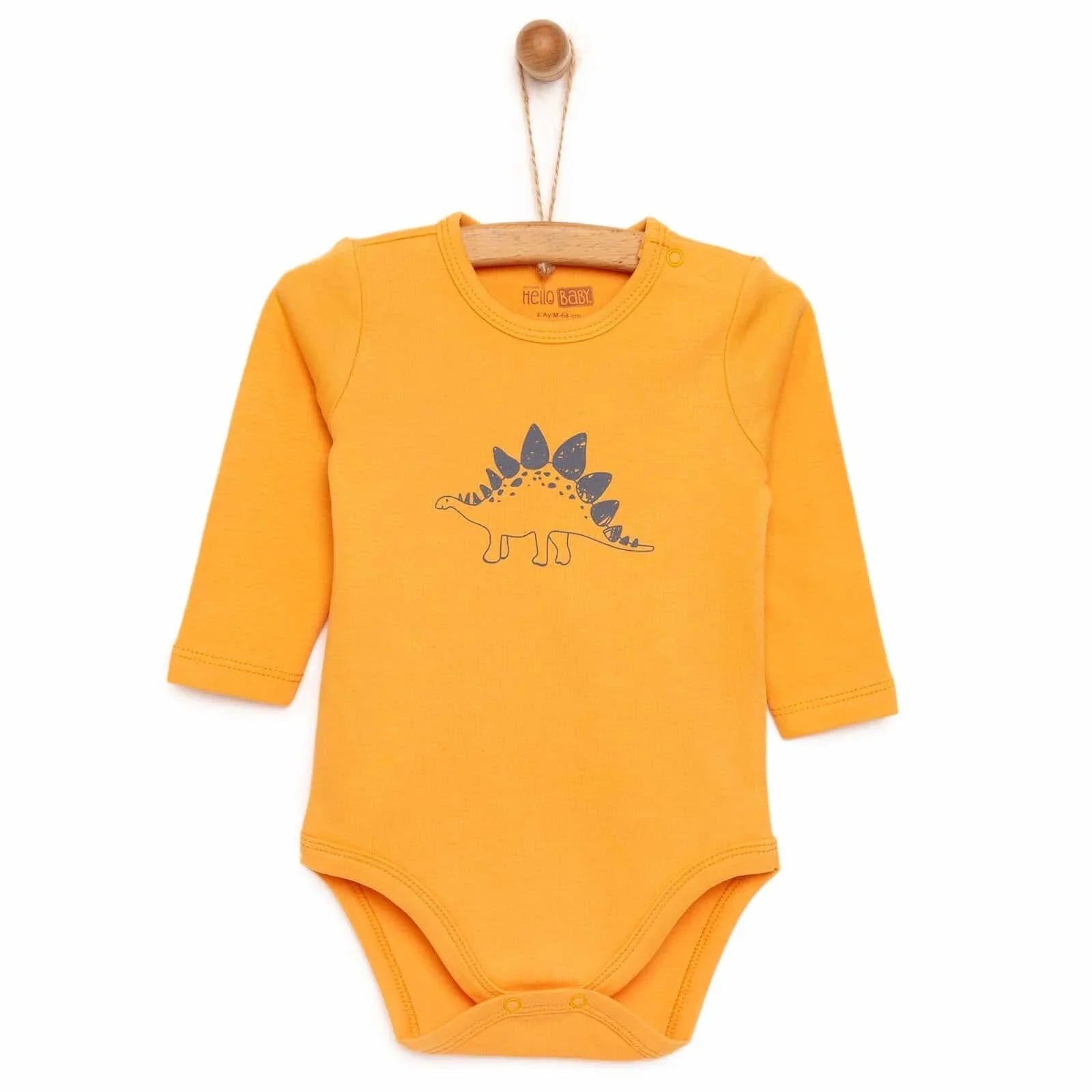 HelloBaby Boy Long Sleeve Bodysuit - Orange - mezetto ebebek ebebek