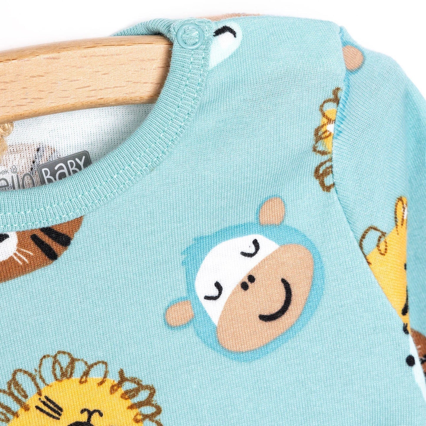 HelloBaby Boy Long Sleeve Bodysuit - Petrol Green - mezetto ebebek ebebek