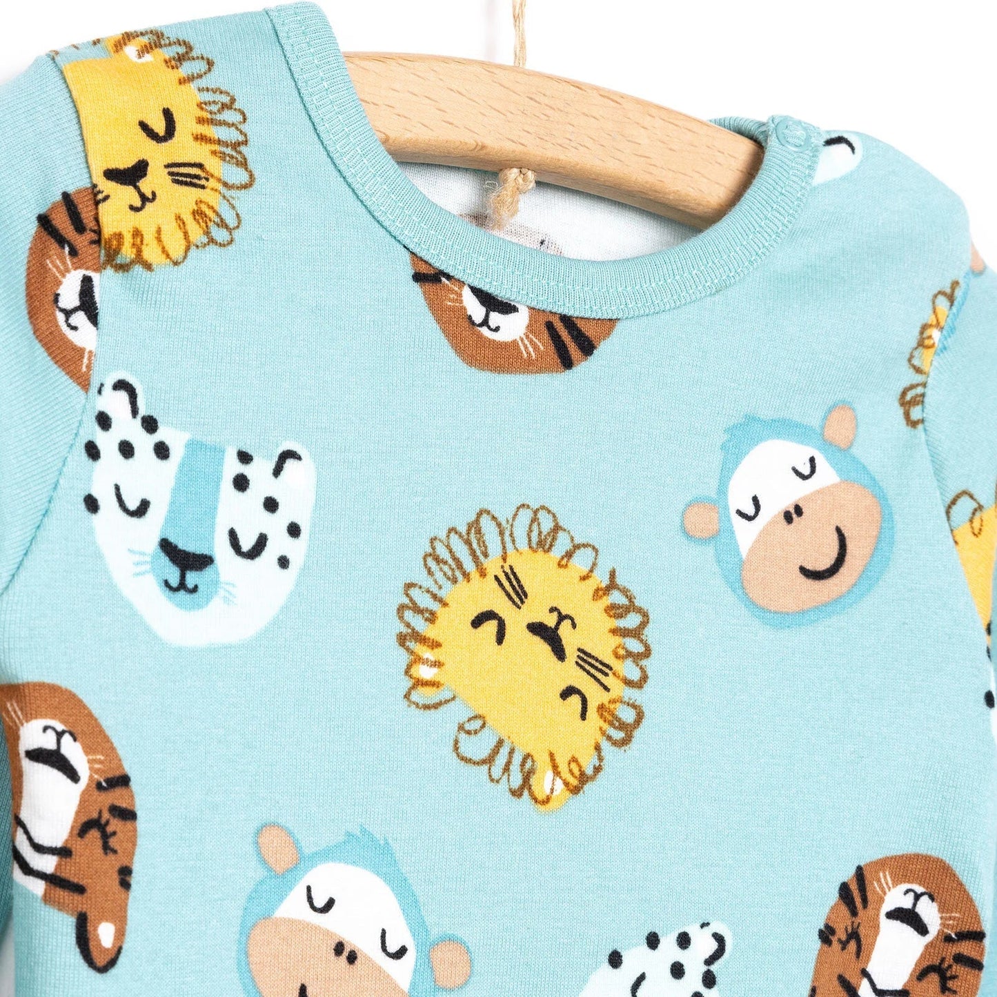 HelloBaby Boy Long Sleeve Bodysuit - Petrol Green - mezetto ebebek ebebek