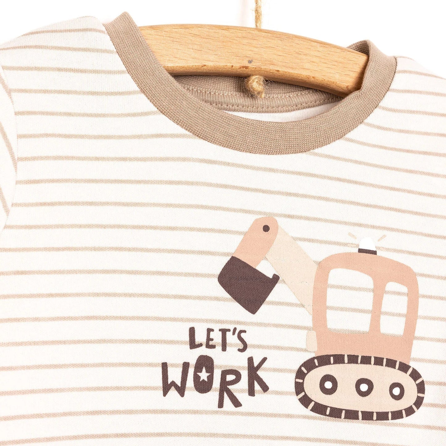 HelloBaby Boy Long Sleeve Pyjamas Set - Beige - mezetto ebebek ebebek