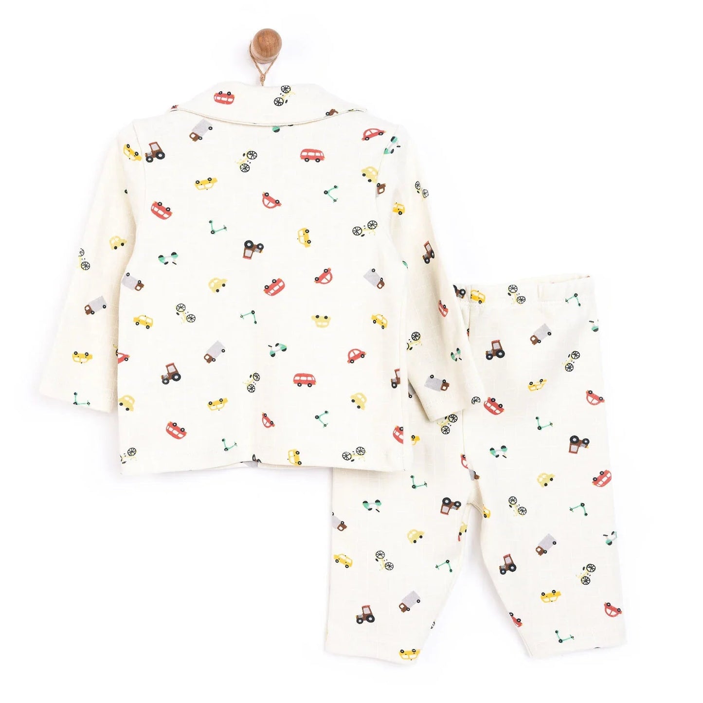 HelloBaby Boy Long Sleeve Pyjamas Set - Ecru - mezetto ebebek ebebek