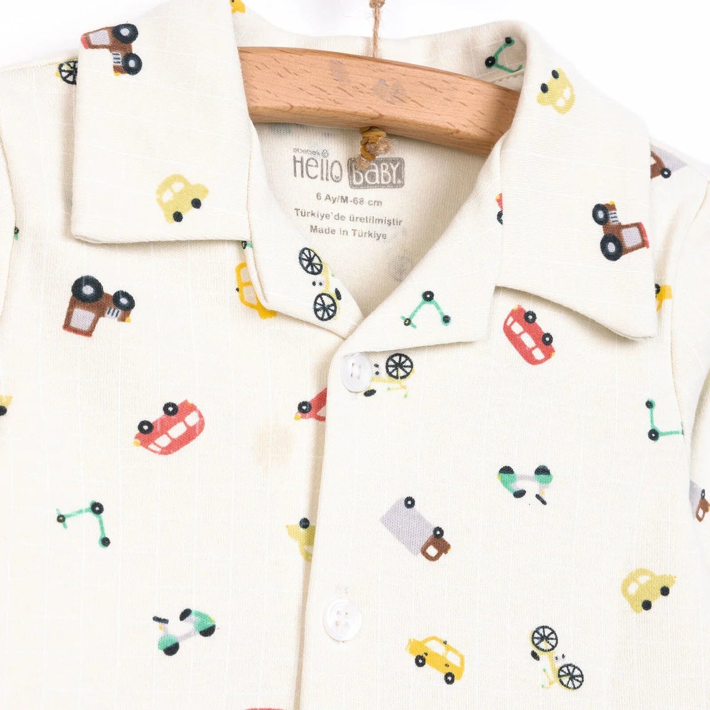 HelloBaby Boy Long Sleeve Pyjamas Set - Ecru - mezetto ebebek ebebek